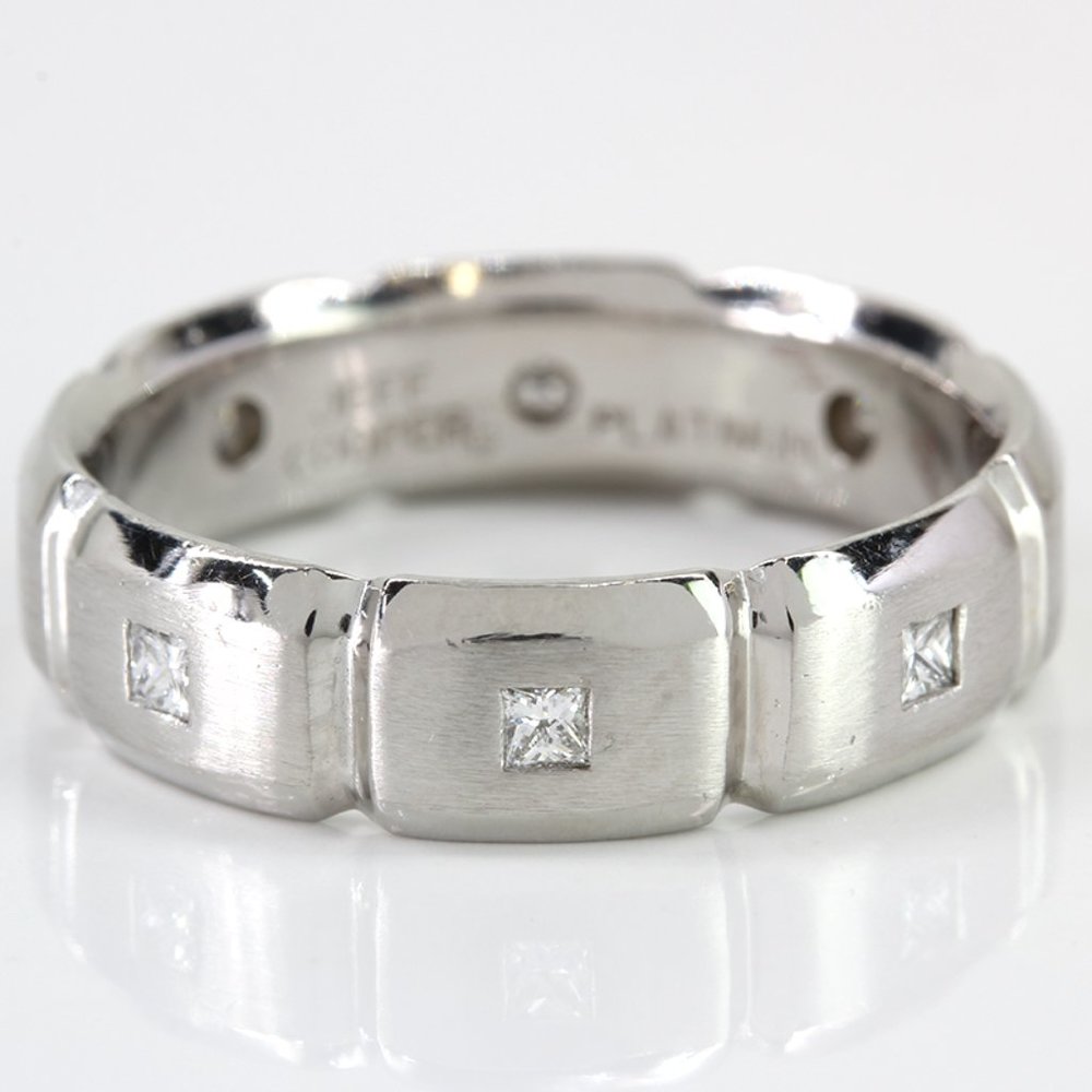 Platinum Jeff Cooper Princess Diamond Anniversary / Wedding Eternity Band Ring
